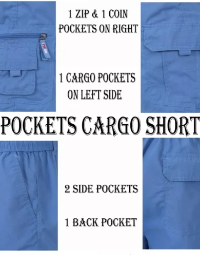 Mens Cargo Shorts Cottonblend Elasticated Cargo Combat Summer Holiday Pants NEW - Image 14