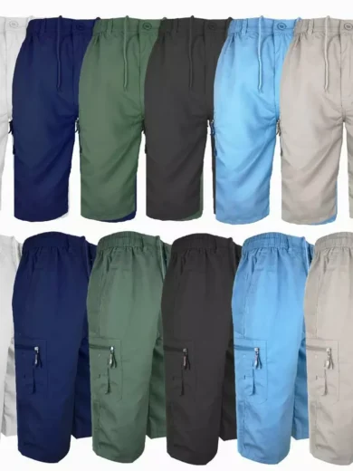 MENS 3/4 LENGTH SHORTS COTTON CARGO COMBAT SUMMER HOLIDAY PANTS NEW