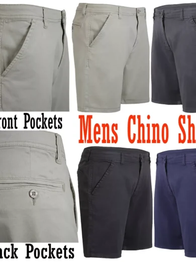 Mens Chino Shorts Cotton Cargo Combat Half Pant Stretch Casual Jeans Summer New