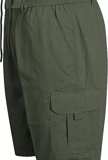 Mens Elasticated Cargo Shorts Summer Casual Cotton Combat Pants New M - 2XL - Image 11