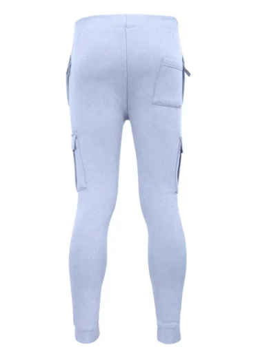 Mens Cargo Joggers Fleece Bottom Elasticated Gym Trouser Sweatpants ZIP Pockets - Image 17
