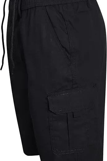 Mens Elasticated Cargo Shorts Summer Casual Cotton Combat Pants New M - 2XL - Image 3