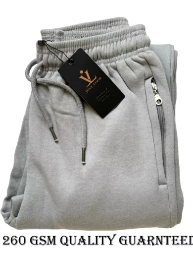 Mens Fleece Jogging Bottoms ZIP Pockets Pants Plain Open Hem Joggers Trouser - Image 3