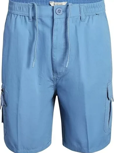 Mens Shorts Cargo Combat Elasticated Waist Multi Pocket Size Plain Lightweight - Image 22