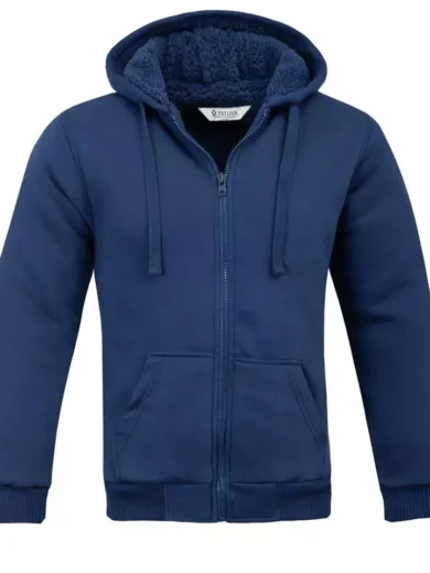 Mens Padded Borg Fleece Lined Full Zip Up Hoodie Sweatshirt Quality Jacket M-3XL - Image 5
