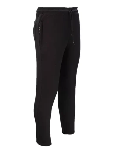Mens Fleece Jogging Bottoms ZIP Pockets Pants Plain Open Hem Joggers Trouser - Image 6