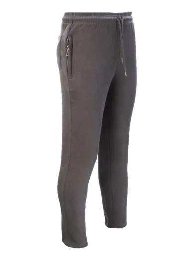 Mens Fleece Jogging Bottoms ZIP Pockets Pants Plain Open Hem Joggers Trouser - Image 8