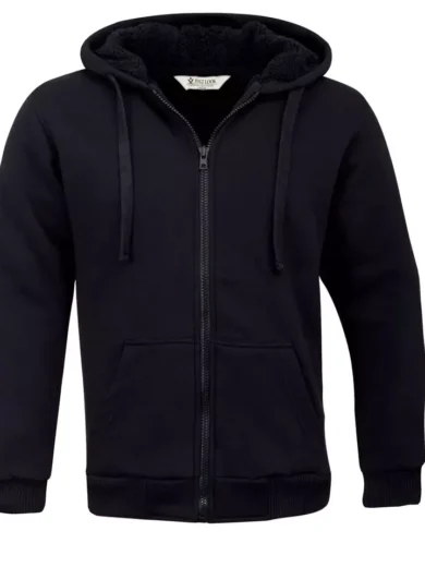 Mens Padded Borg Fleece Lined Full Zip Up Hoodie Sweatshirt Quality Jacket M-3XL - Image 8